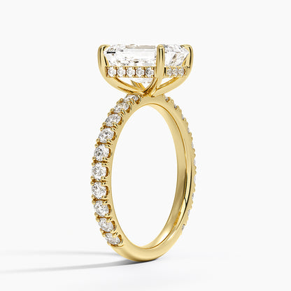 Grand Perfect Fit Three-Quarter Diamond Ring - Emerald Cut Center Stone