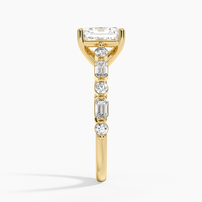 Kensington Half Coverage Diamond Ring (1/2 ct. tw.) - Asscher Cut Center Stone