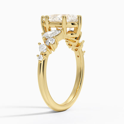 Olivetta Tapered Diamond Ring (1/2 ct. tw.) - Pear Cut Center Stone
