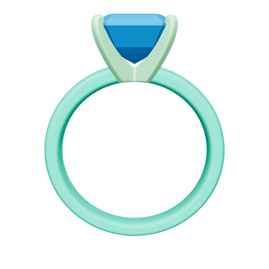 asscher lab grown diamond ring 3D model