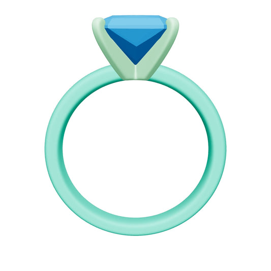 radiant lab grown diamond ring 3D model