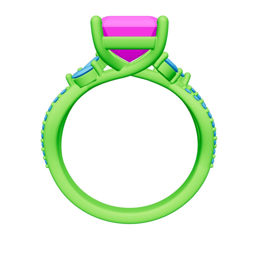 emerald lab grown diamond ring 3D model