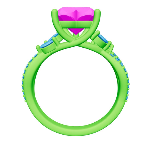 heart lab grown diamond ring 3D model