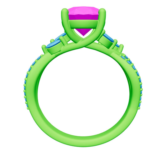 oval lab grown diamond ring 3D model