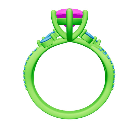 pear lab grown diamond ring 3D model