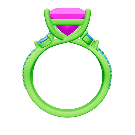 princess lab grown diamond ring 3D model