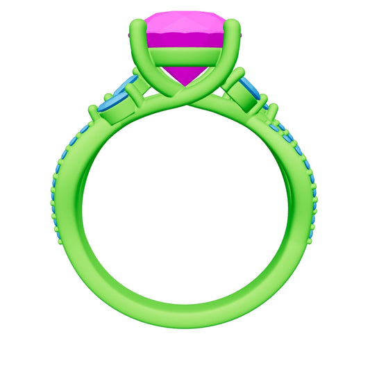 round lab grown diamond ring 3D model