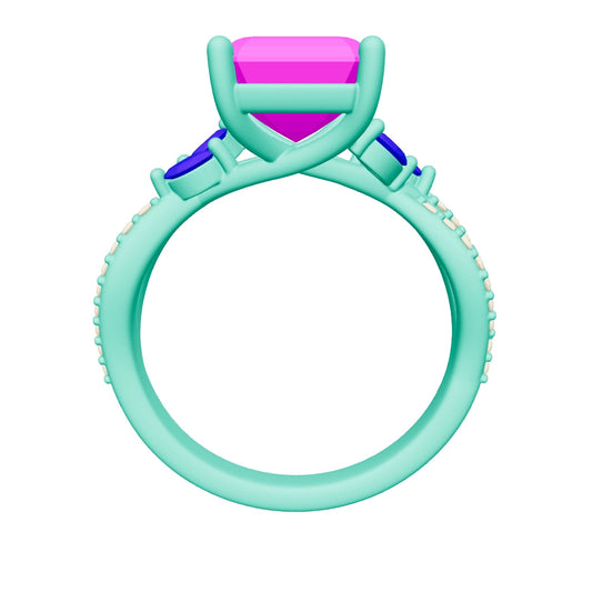 emerald lab grown diamond ring 3D model
