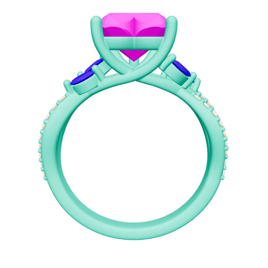 heart lab grown diamond ring 3D model