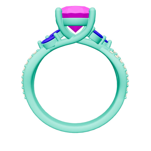 oval lab grown diamond ring 3D model
