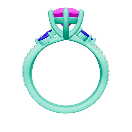 pear lab grown diamond ring 3D model
