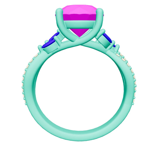 round lab grown diamond ring 3D model