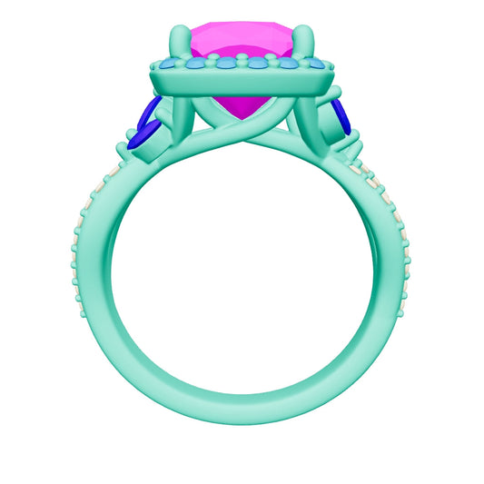 cushion lab grown diamond ring 3D model