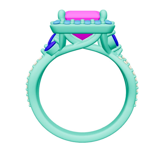 emerald lab grown diamond ring 3D model