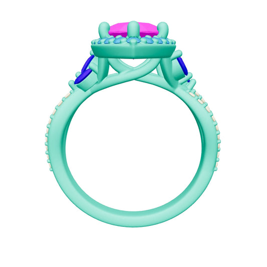 marquise lab grown diamond ring 3D model