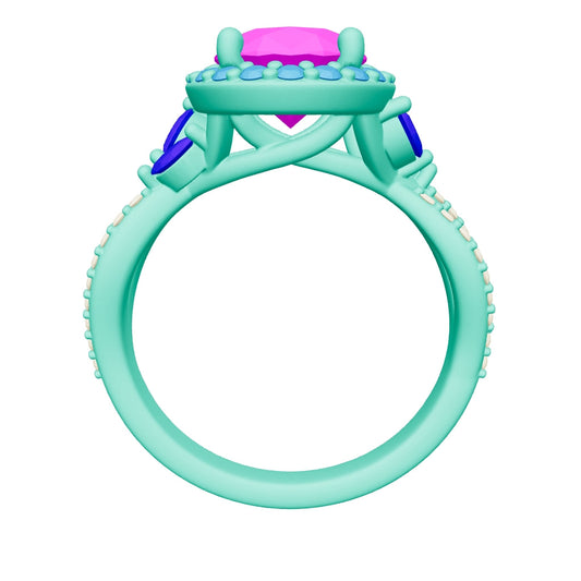 oval lab grown diamond ring 3D model