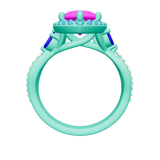 pear lab grown diamond ring 3D model