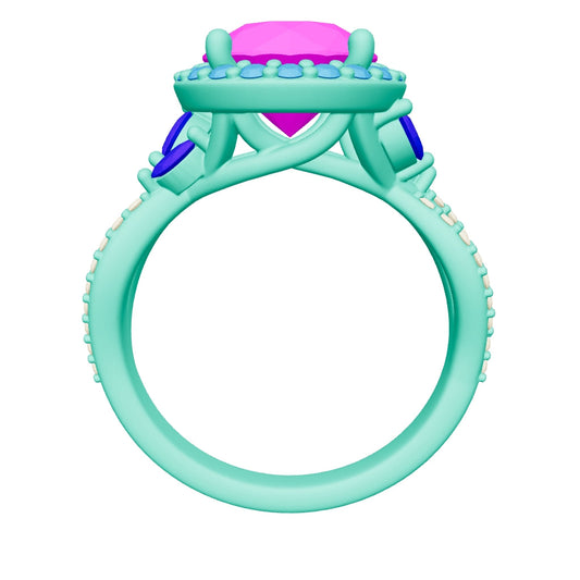 round lab grown diamond ring 3D model