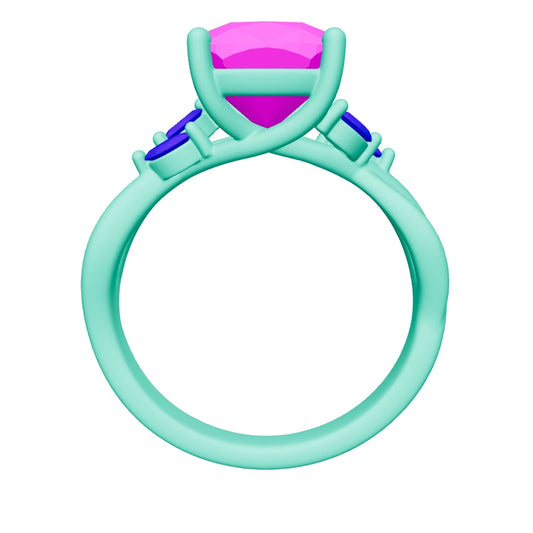 cushion lab grown diamond ring 3D model