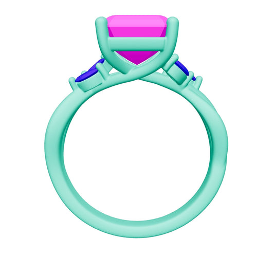 emerald lab grown diamond ring 3D model