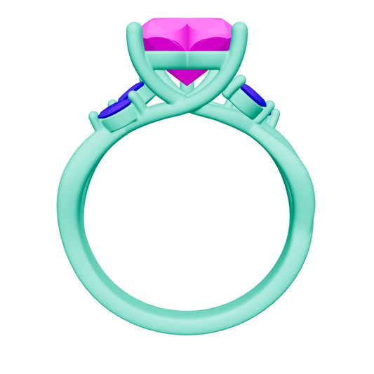 heart lab grown diamond ring 3D model