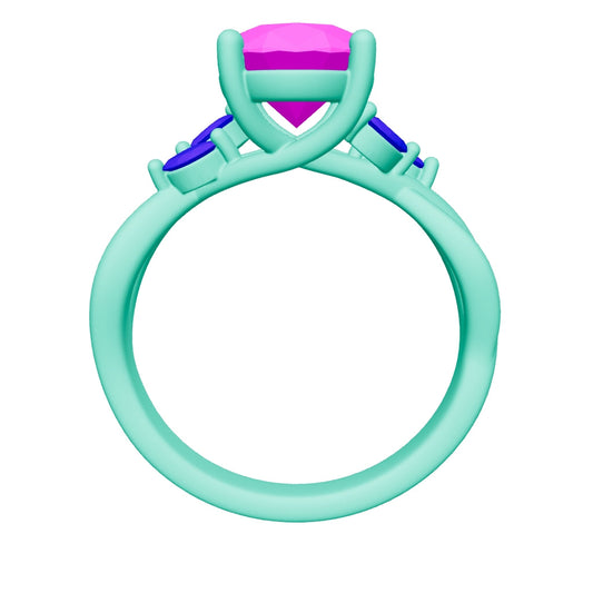 oval lab grown diamond ring 3D model