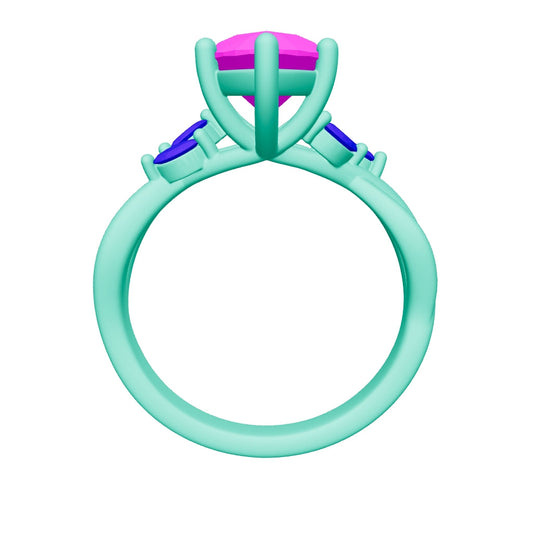 pear lab grown diamond ring 3D model