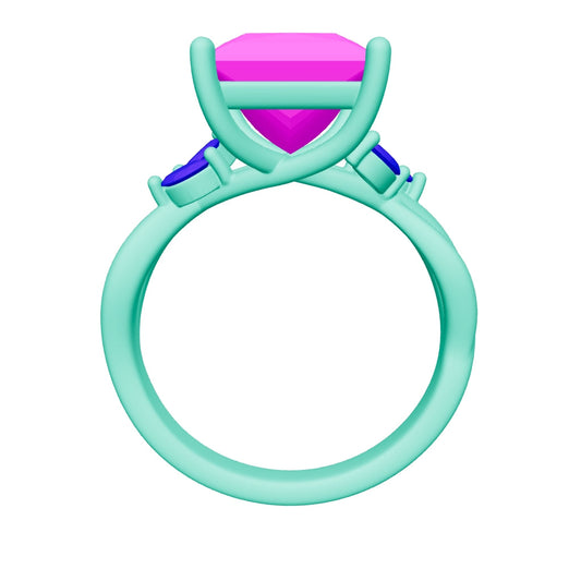 princess lab grown diamond ring 3D model