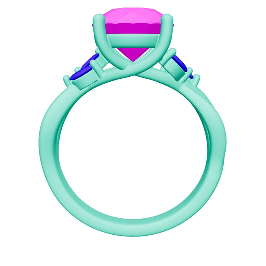 round lab grown diamond ring 3D model