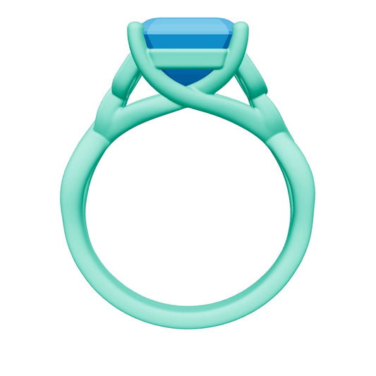 asscher lab grown diamond ring 3D model