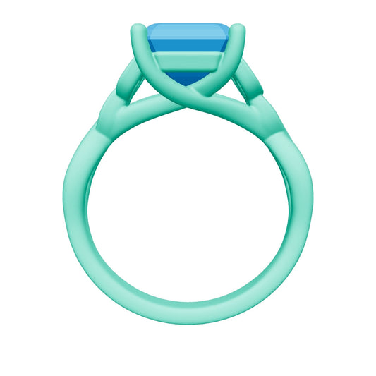 emerald lab grown diamond ring 3D model