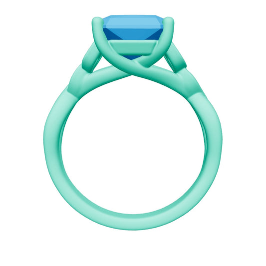 radiant lab grown diamond ring 3D model