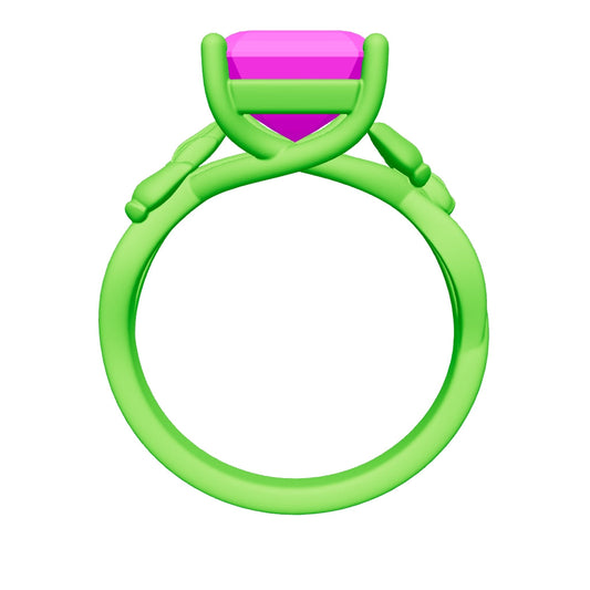 asscher lab grown diamond ring 3D model