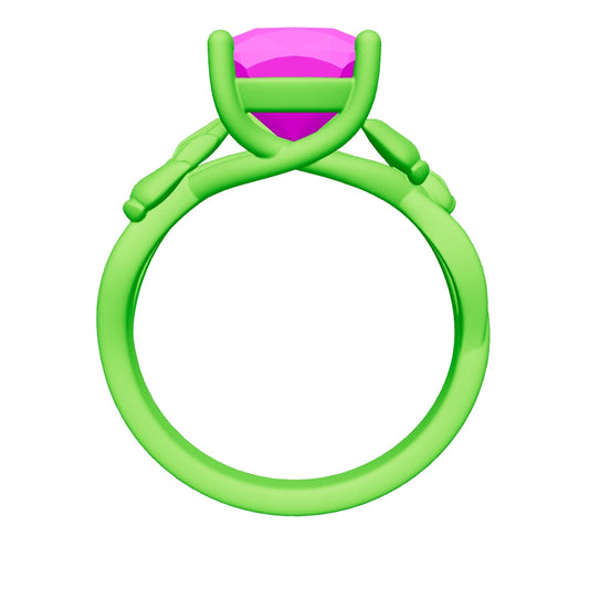 cushion lab grown diamond ring 3D model