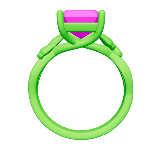 emerald lab grown diamond ring 3D model