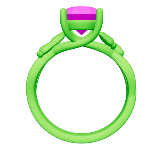 oval lab grown diamond ring 3D model