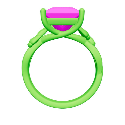 princess lab grown diamond ring 3D model
