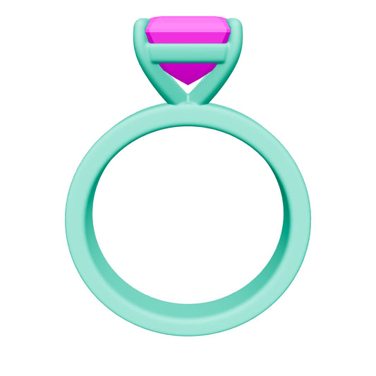 asscher lab grown diamond ring 3D model