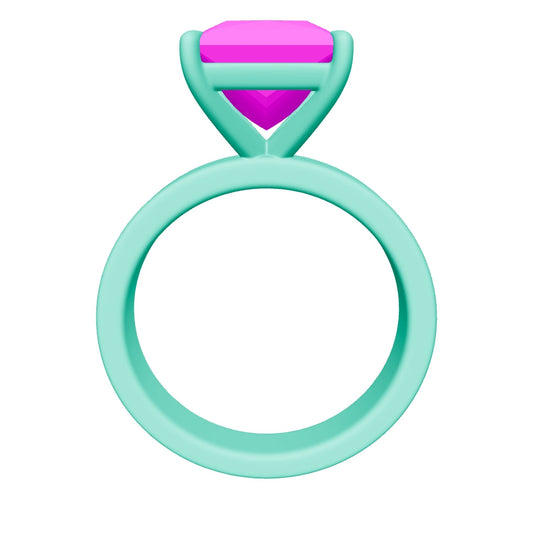 princess lab grown diamond ring 3D model