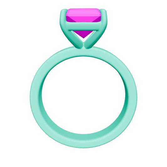 radiant lab grown diamond ring 3D model