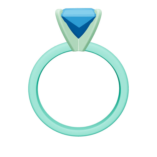 radiant lab grown diamond ring 3D model