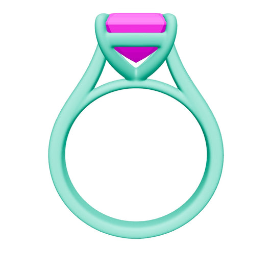 asscher lab grown diamond ring 3D model