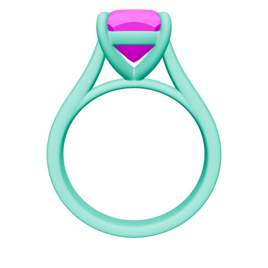 cushion lab grown diamond ring 3D model