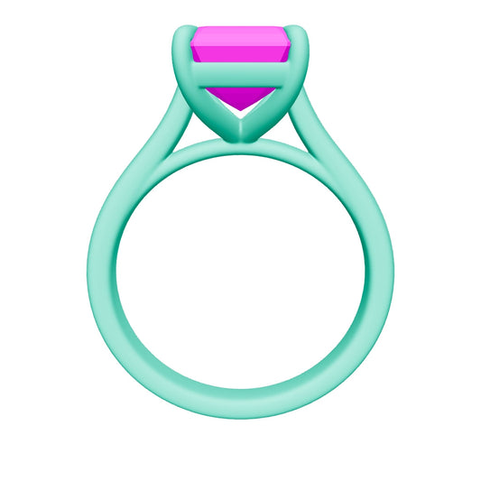 emerald lab grown diamond ring 3D model
