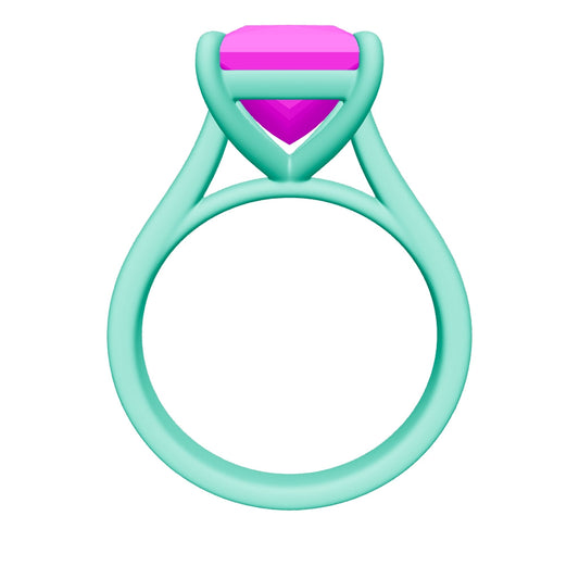 princess lab grown diamond ring 3D model