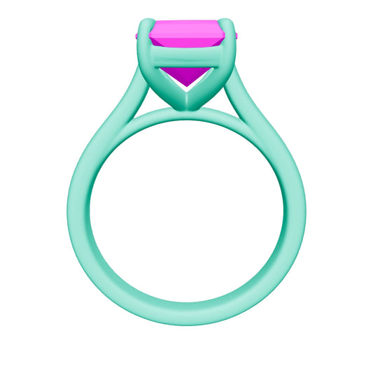 radiant lab grown diamond ring 3D model