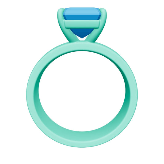 asscher lab grown diamond ring 3D model