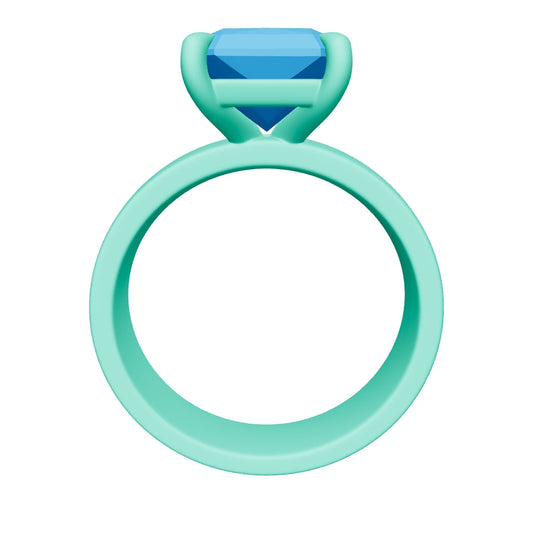 radiant lab grown diamond ring 3D model
