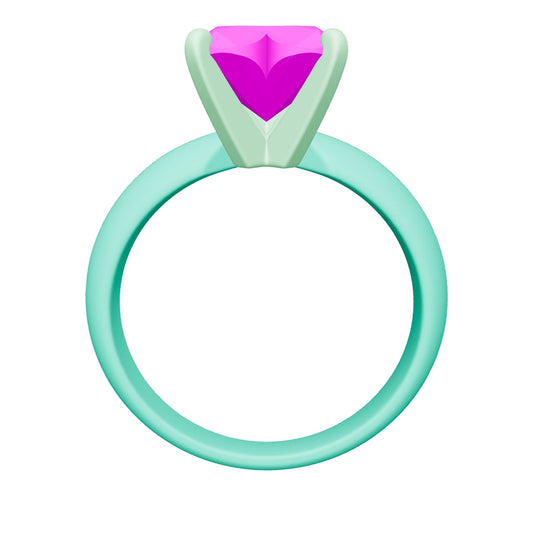 heart lab grown diamond ring 3D model