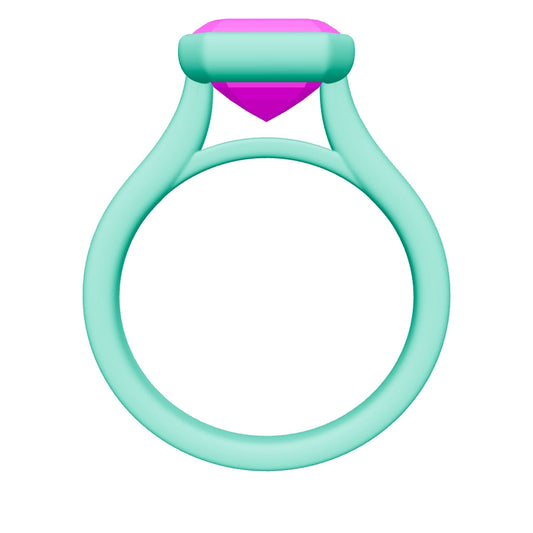 asscher lab grown diamond ring 3D model